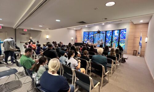 A packed house for the first day of Sunday school at TOS